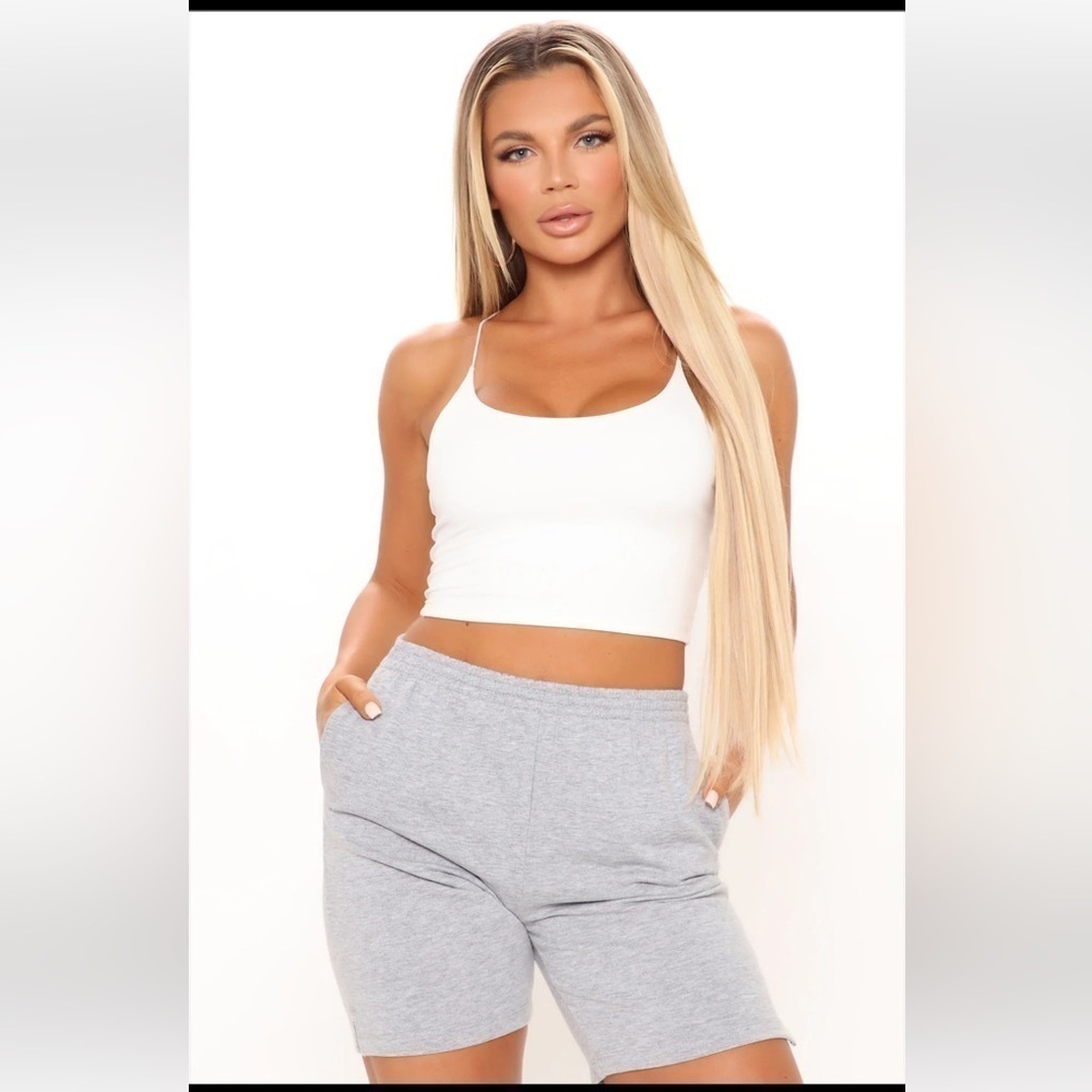 Final Price*FASHION Nova White Doing Me Boo Double Layered Top. Size M. P